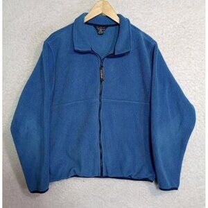 Vintage LL Bean Women's Full Zip Fleece Sweater Blue Size Large